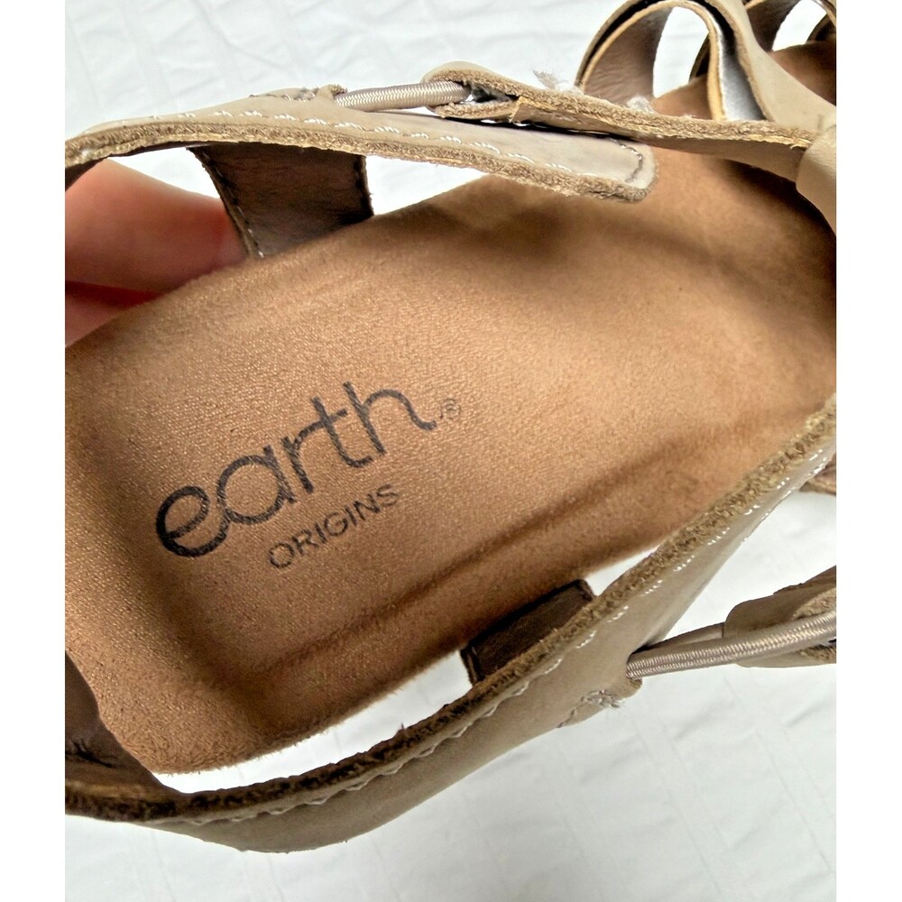 Earth Origins Sandals Blake Style Beige Leather Sz. 7.5 Rubber Sole Gently Used - Picture 4 of 5